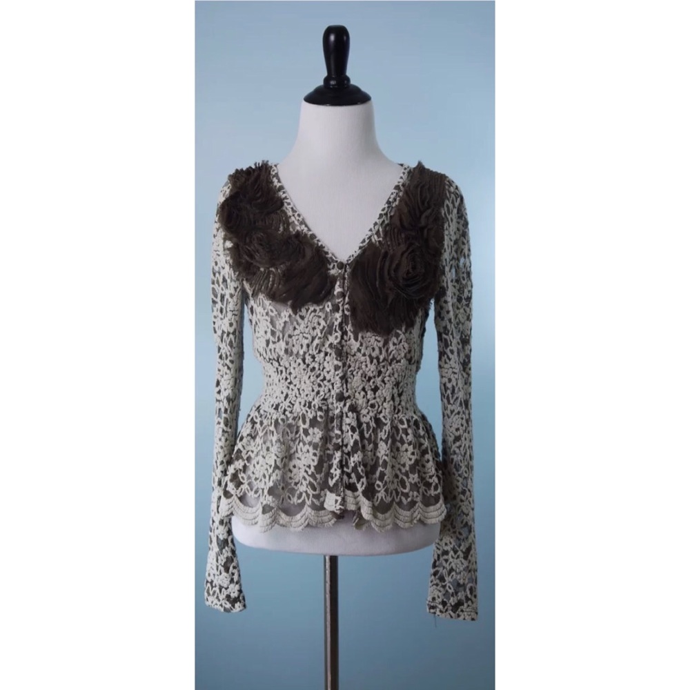 Ryu Button Up Blouse Top, New, Small - image 1